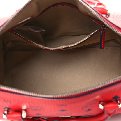 MCM Visetos Medium Essential Boston Bag Red 5 of 14