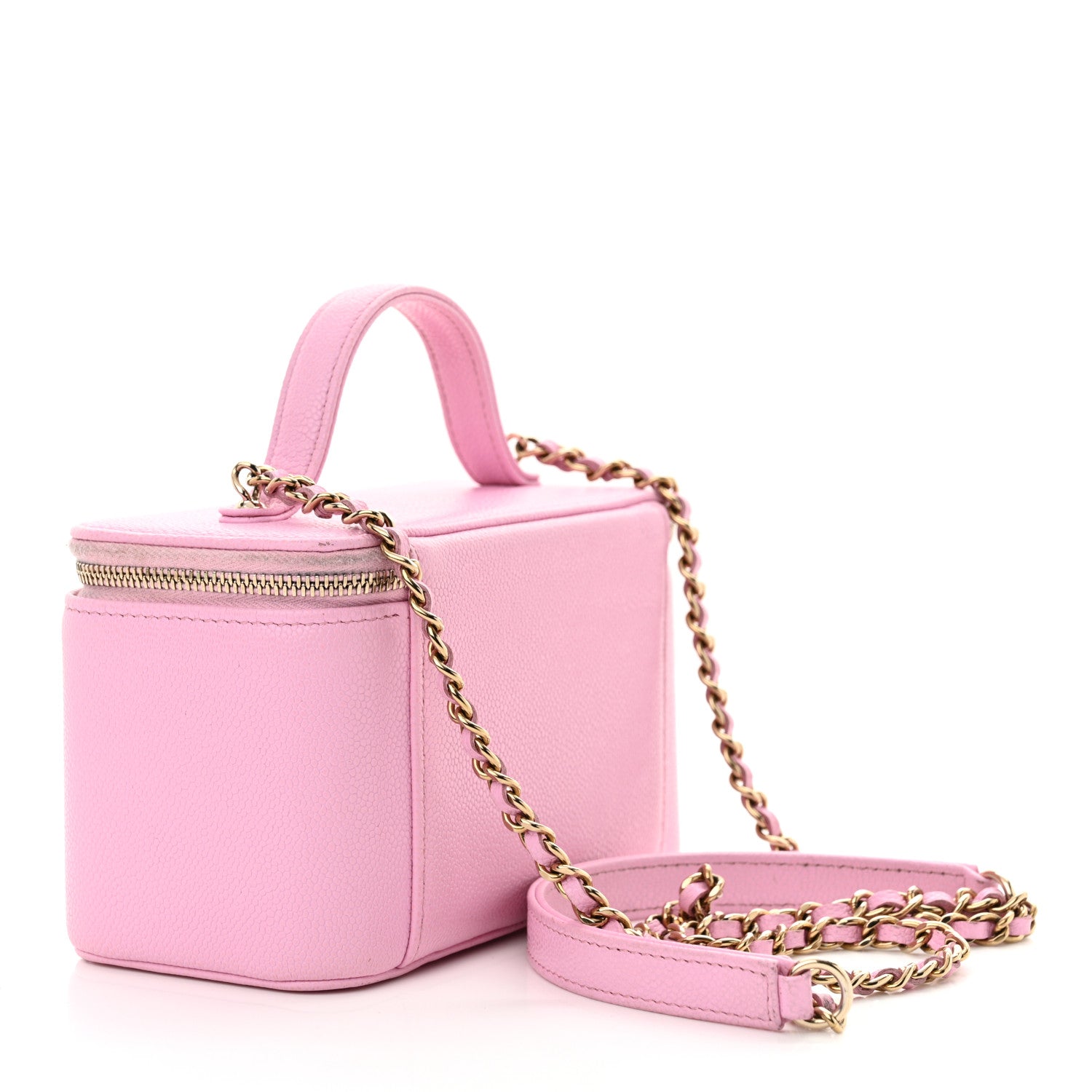 Chanel Caviar Quilted Top Handle Pocket Vanity Case Lilac 3 of 13