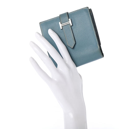 Hermes Epsom Bearn Recto Verso Wallet Blue Jean 2 of 14