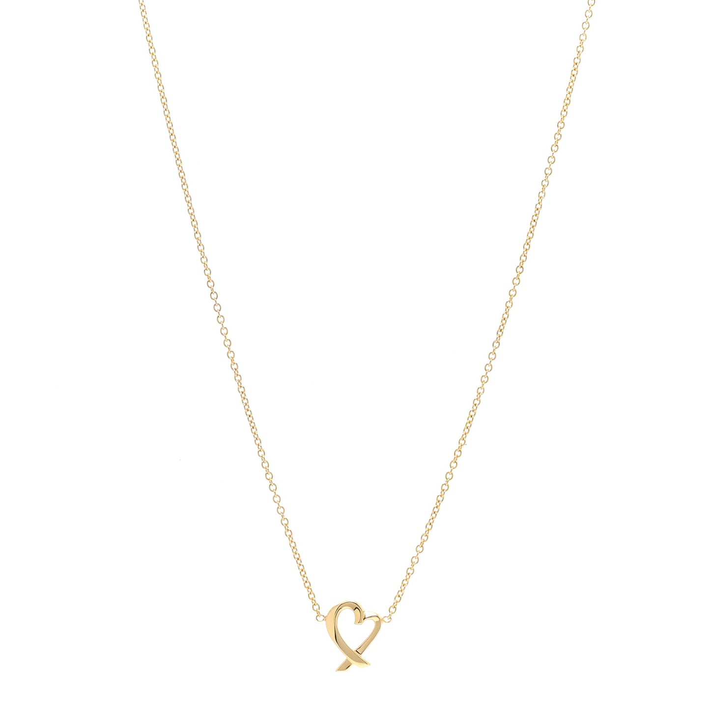 18K Yellow Gold Small Paloma Picasso Loving Heart Pendant Necklace