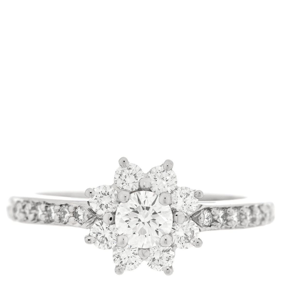 Tiffany Platinum Diamond Flower Ring 48 4.5 1 of 4