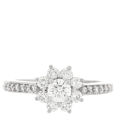 Tiffany Platinum Diamond Flower Ring 48 4.5 1 of 4