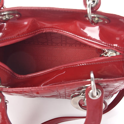 Christian Dior Patent Cannage Medium Lady Dior Red 5 of 12