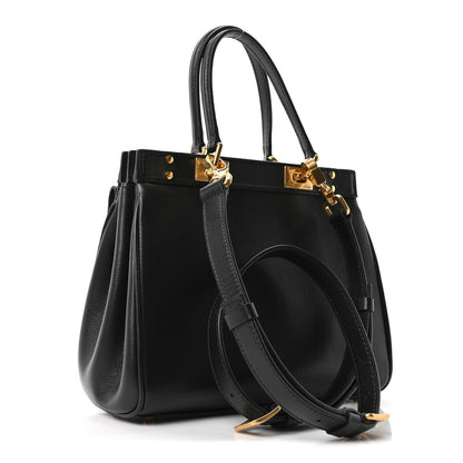Valentino Garavani Grainy Calfskin Rockstud Medium Alcove Top-Handle Bag Black 3 of 9