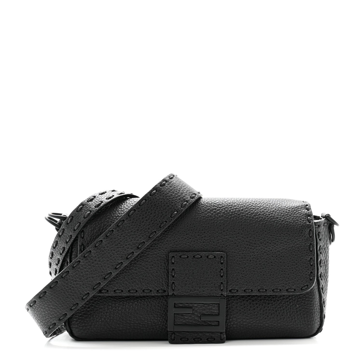 Fendi Cuoio Romano Selleria Baguette Black 1 of 11