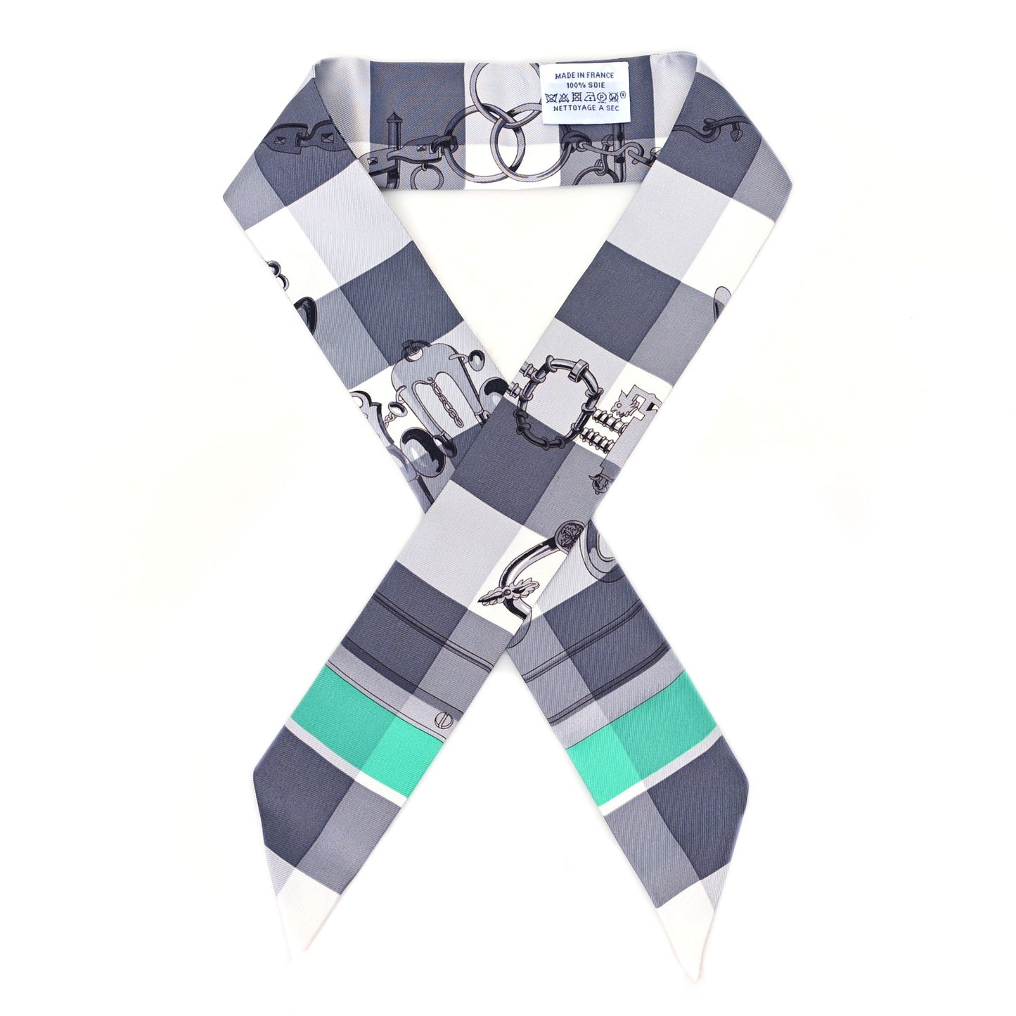 Silk Mors Et Gourmettes Vichy Twilly Anthracite Menthol Anthracite Menthol White