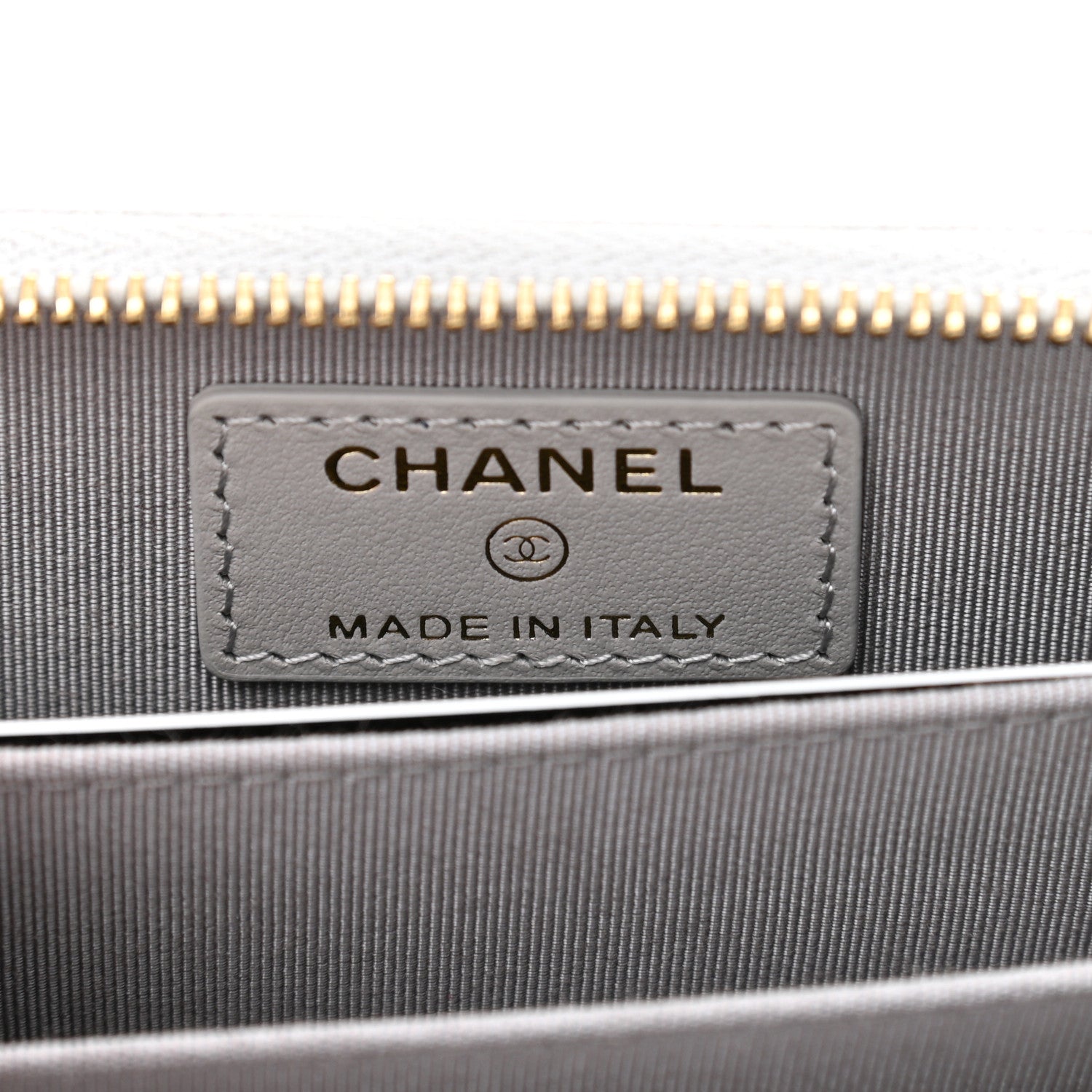 Chanel Caviar Quilted Zip Coin Purse Grey 6 of 8