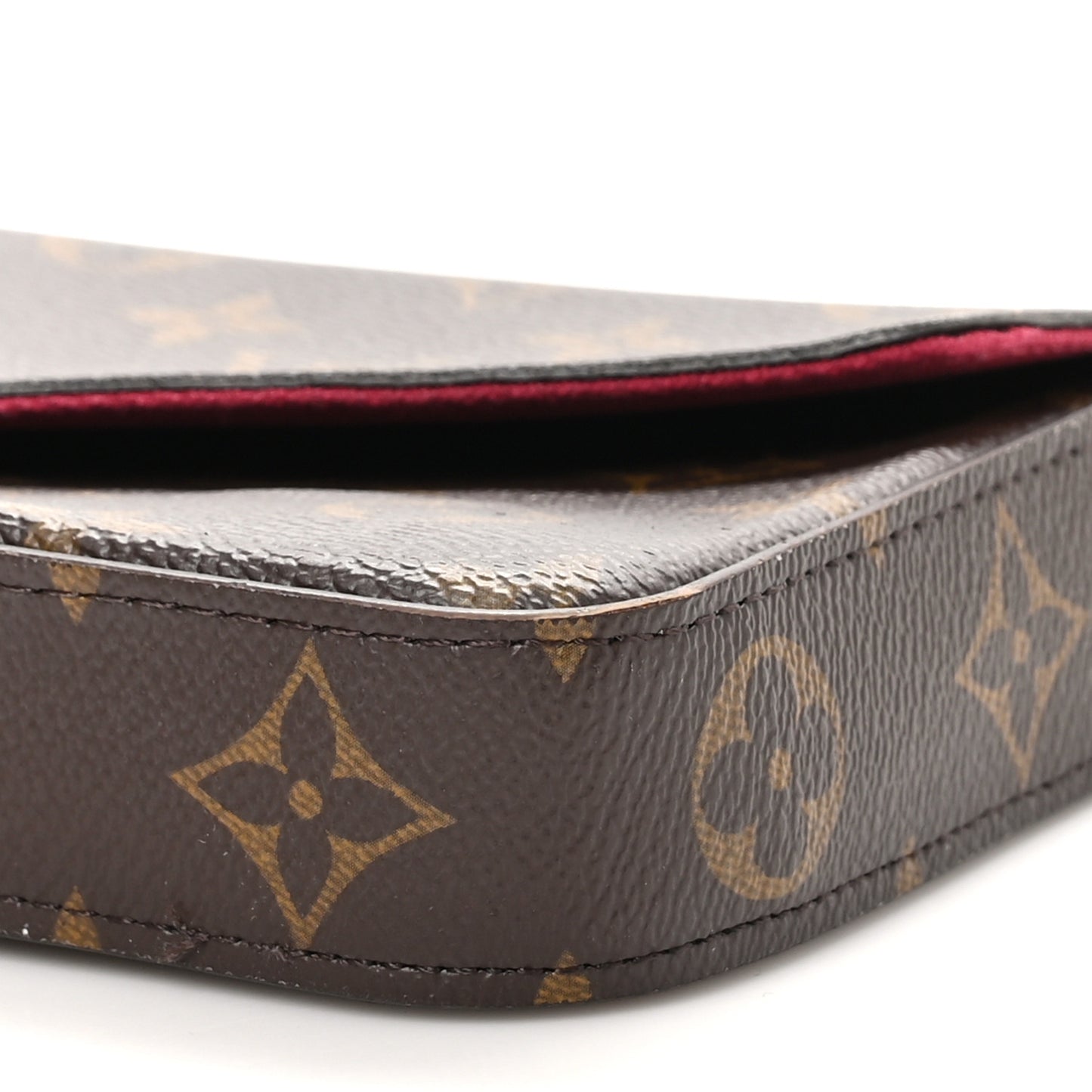 Monogram Pochette Felicie Chain Wallet Fuchsia