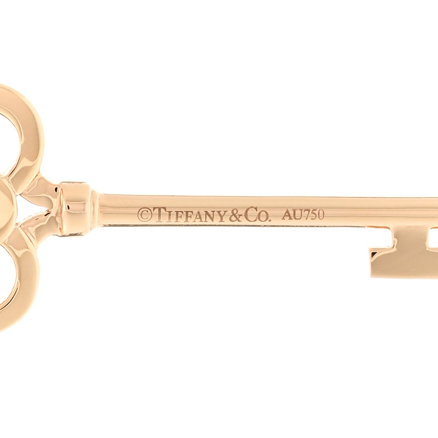 18K Rose Gold Diamond Crown Key Pendant Necklace
