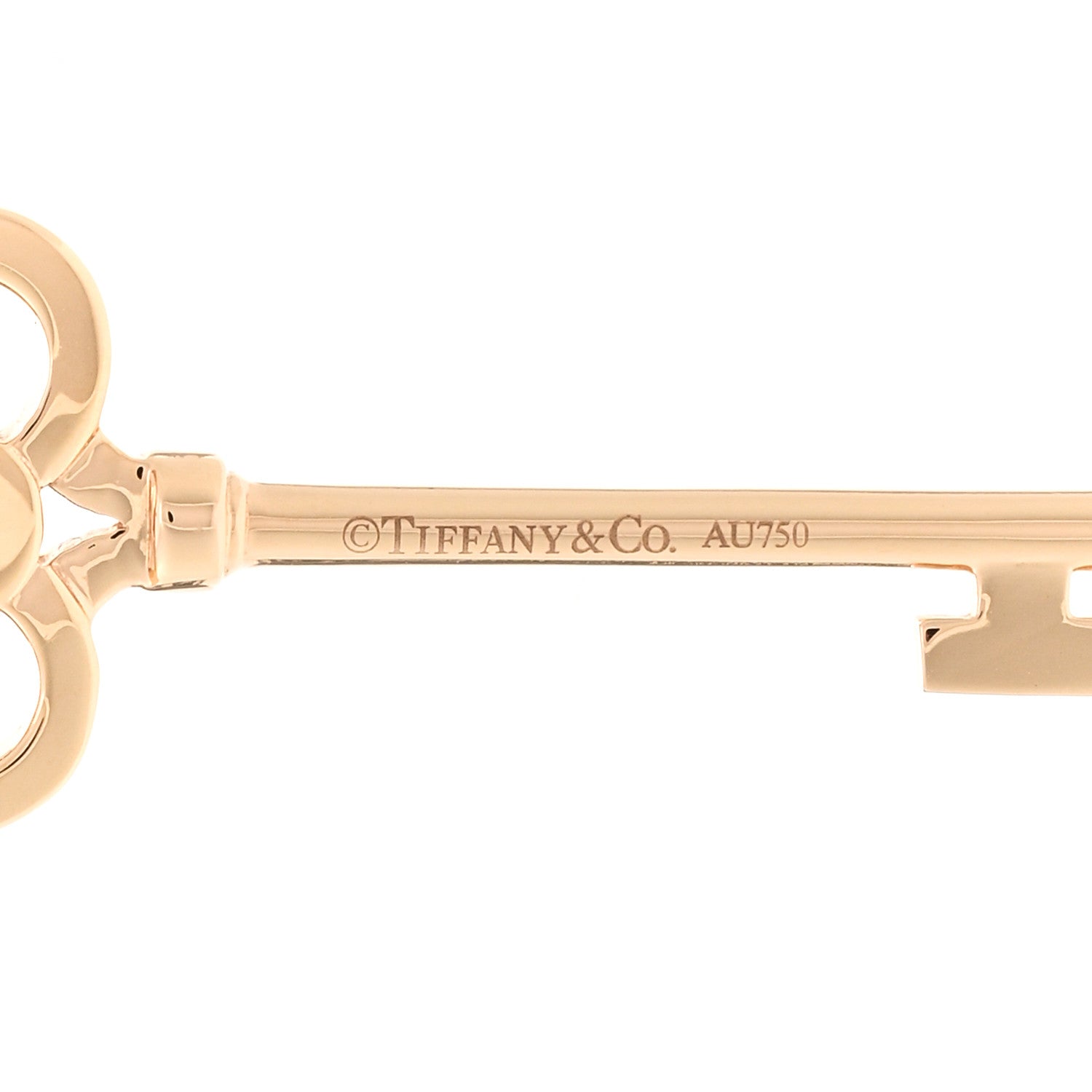 Tiffany 18K Rose Gold Diamond Crown Key Pendant Necklace 4 of 5