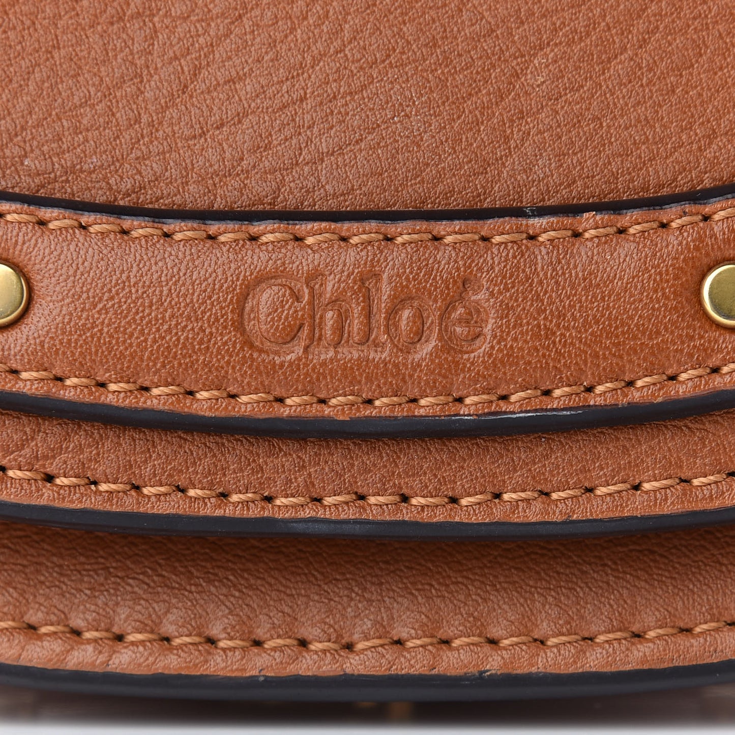Calfskin Small Nile Bracelet Minaudiere Bag Caramel