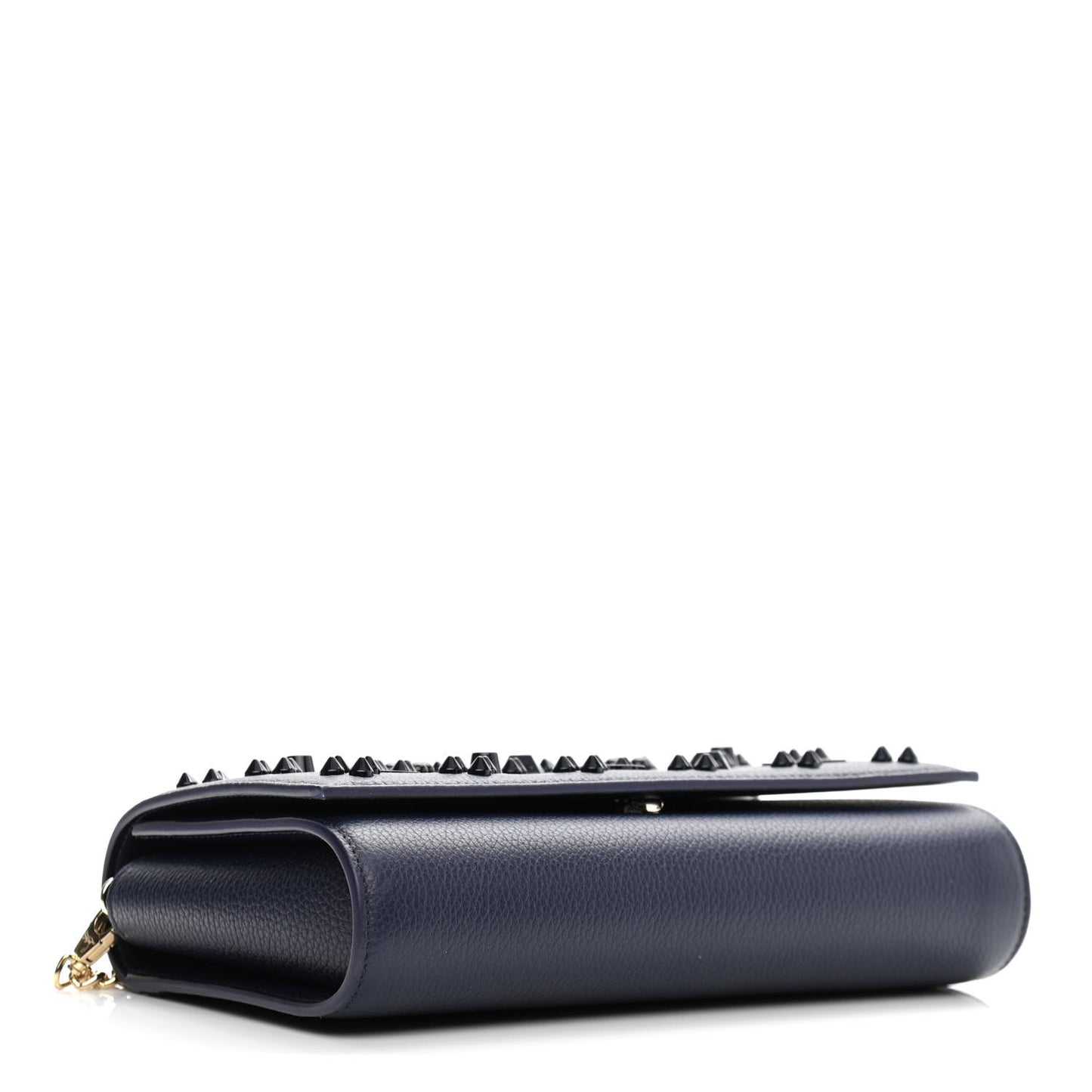 Calfskin Spikes Loubinthesky Paloma Clutch Navy