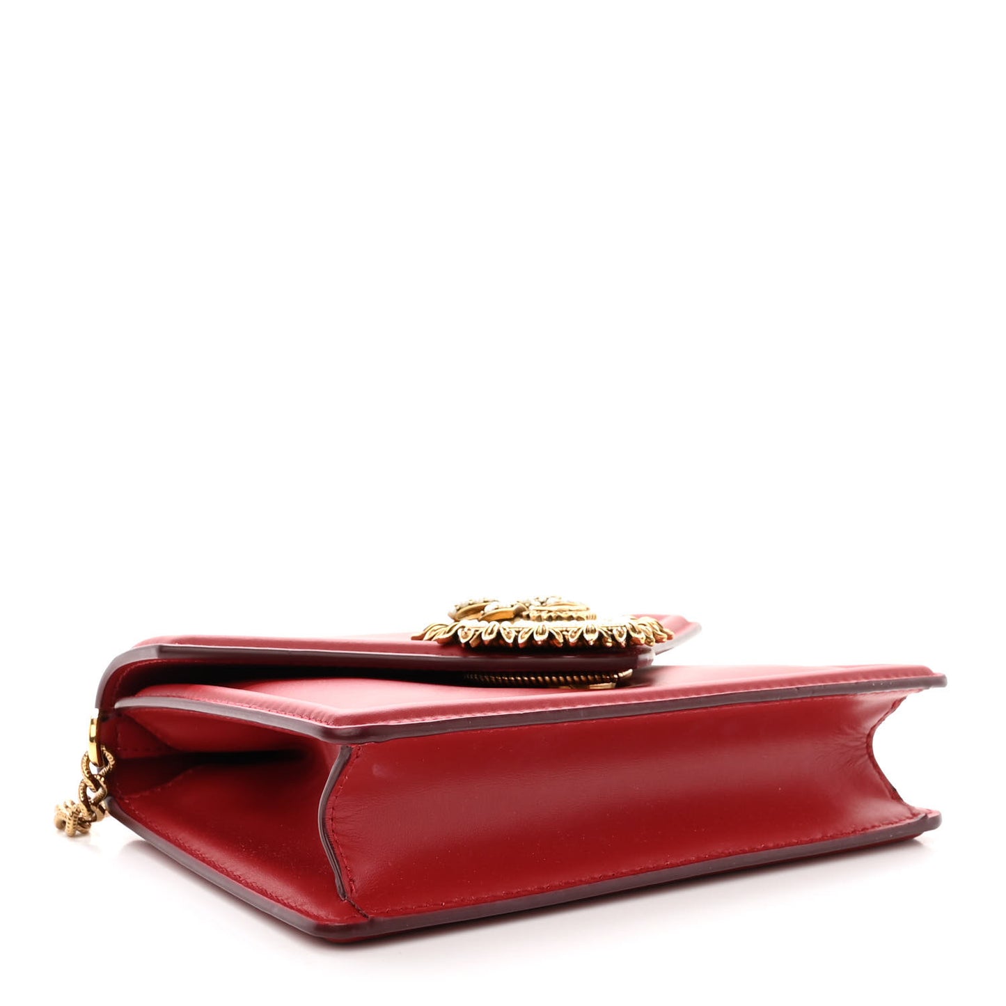 DOLCE &amp; GABBANA Smooth Calfskin Small Devotion Envelope Top Handle Bag Red