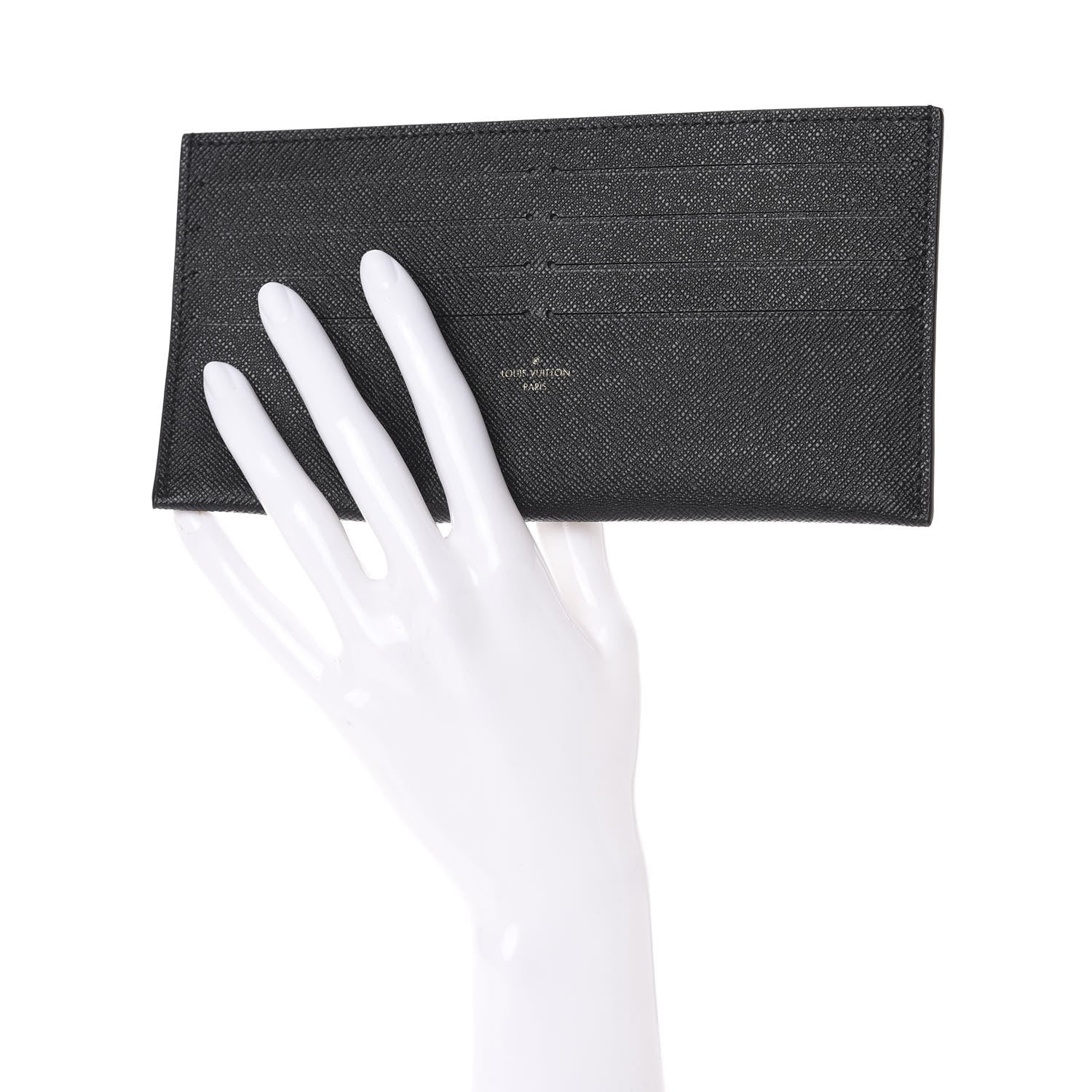 Louis Vuitton Calfskin Felicie Chain Wallet Card Holder Insert Black 2 of 6