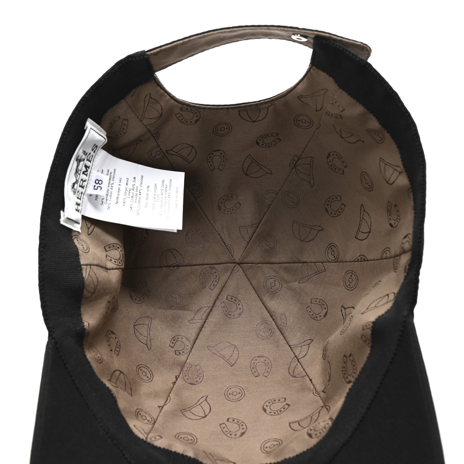 Hermes Cotton Canvas Serena Jump Cap 58 Black 7 of 8