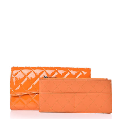 Chanel Patent Quilted Travel Wallet Orange 8 of 16