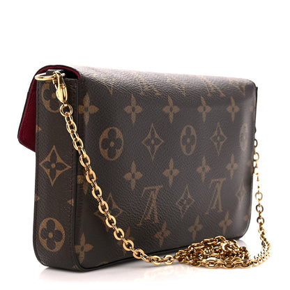 Louis Vuitton Monogram Pochette Felicie Chain Wallet Fuchsia 4 of 16