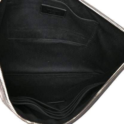 Saint Laurent Calfskin Crocodile Embossed Large Sac De Jour Carryall Pouch Brown 5 of 8