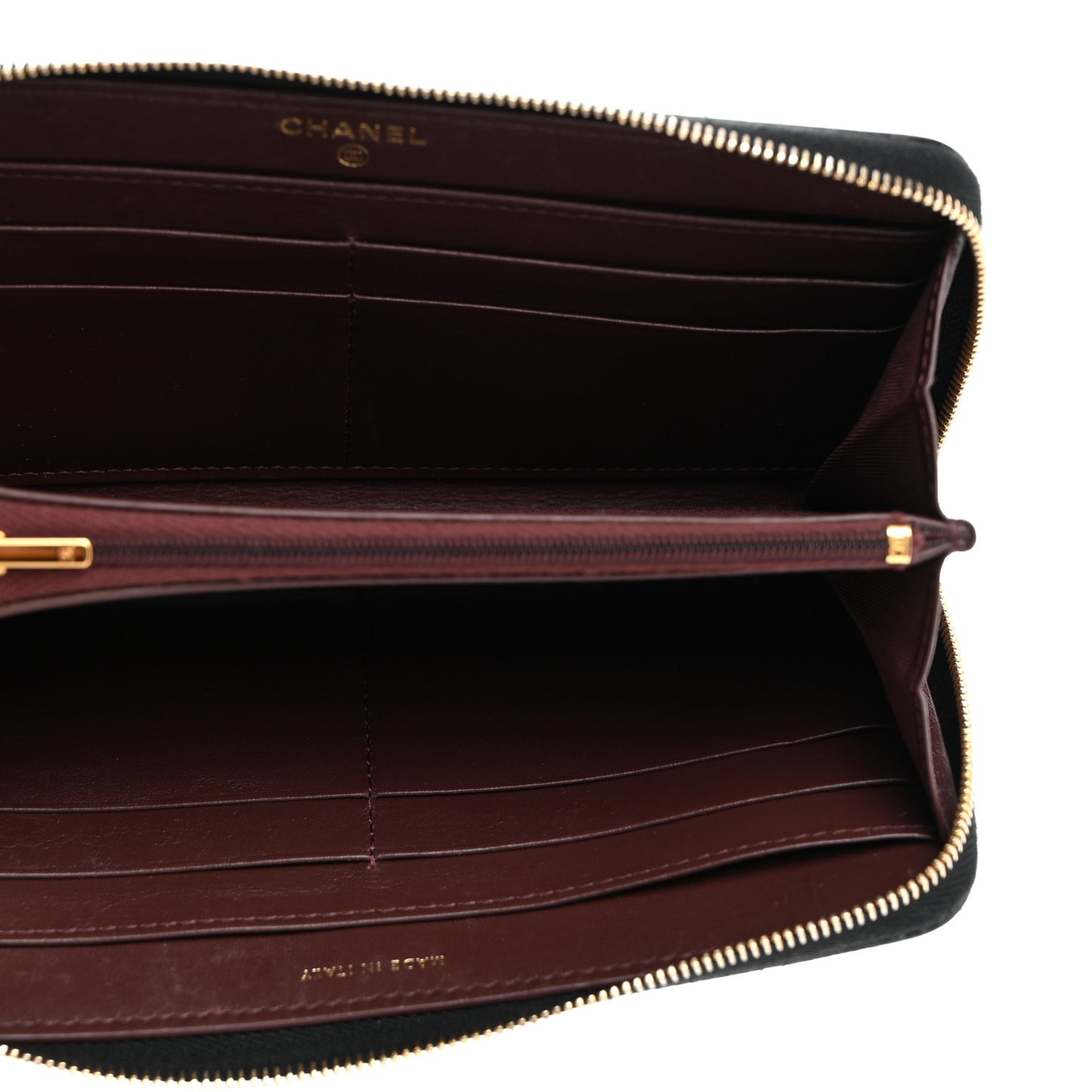 Caviar Quilted Large Gusset Zip Around Wallet Black