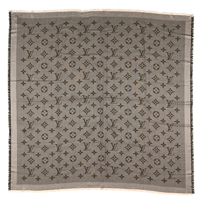 Louis Vuitton Silk Wool Monogram Neo Natte Shawl Kaki 1 of 3