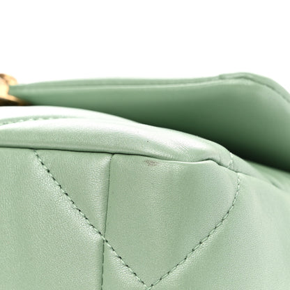 Chanel Shiny Lambskin Quilted Medium Chanel 19 Flap Light Green 11 of 12