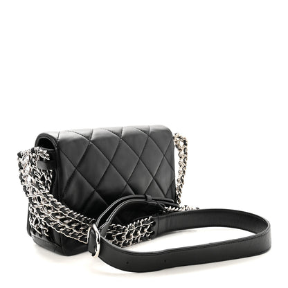Chanel Lambskin Quilted Small Chain Rows Flap Black 3 of 10