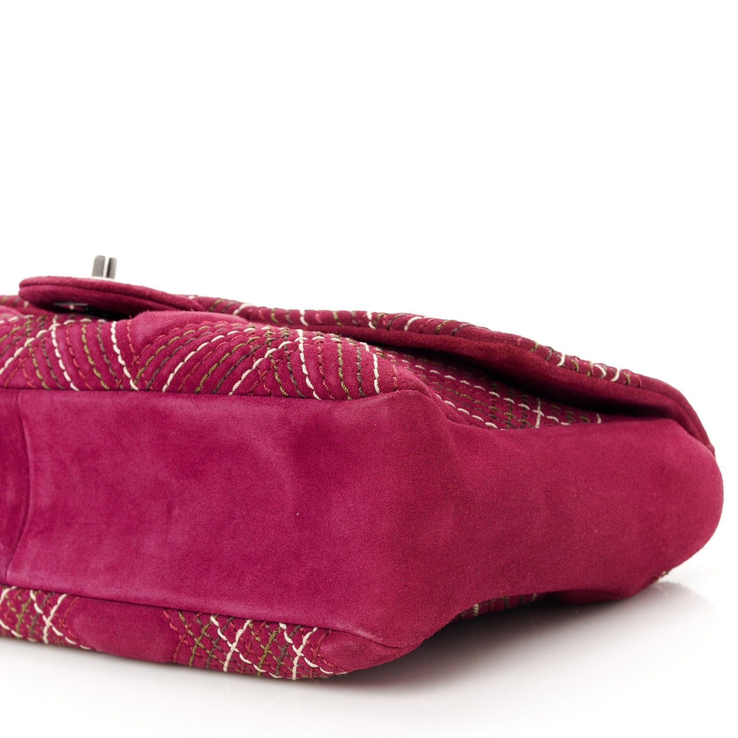 Suede Stitched Jumbo Saltire Single Flap Purple