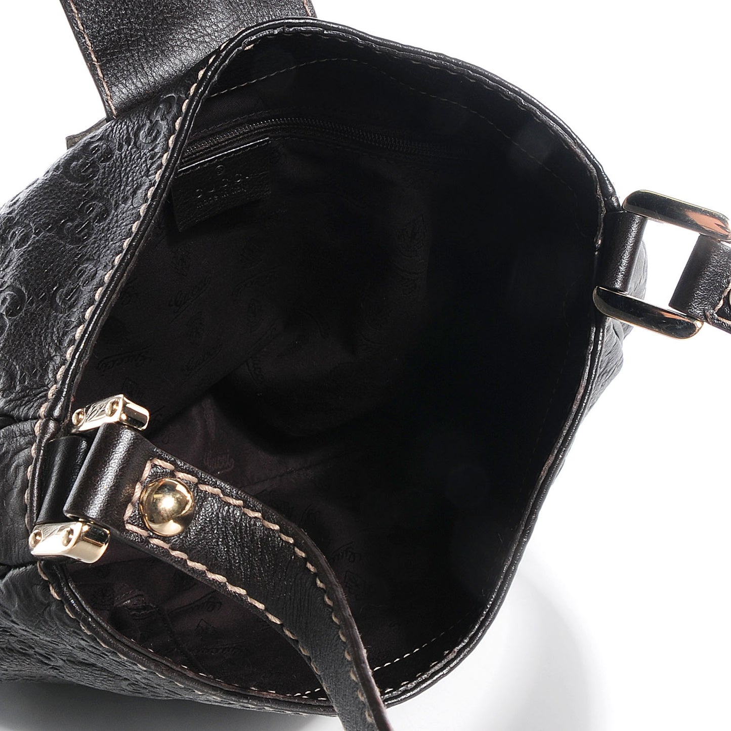 Guccissima Medium New Ladies Web Hobo Dark Brown