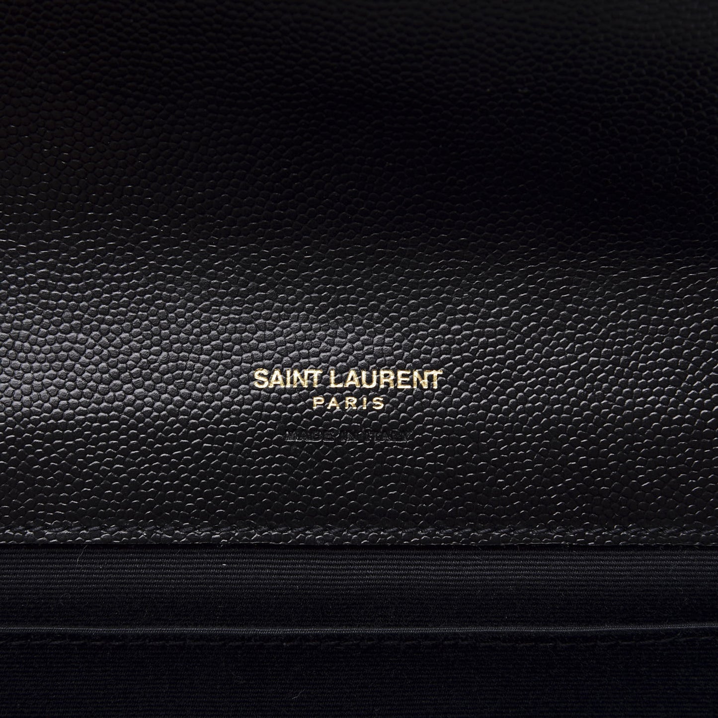 Grain De Poudre Matelasse Chevron Monogram Envelope Clutch Black