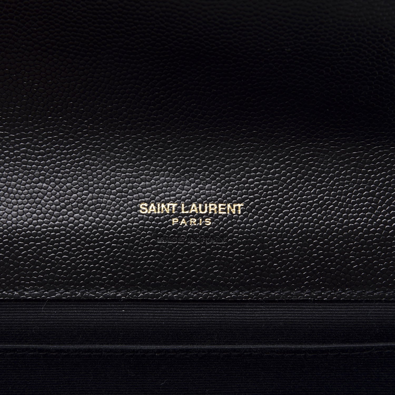 Saint Laurent Grain De Poudre Matelasse Chevron Monogram Envelope Clutch Black 7 of 10