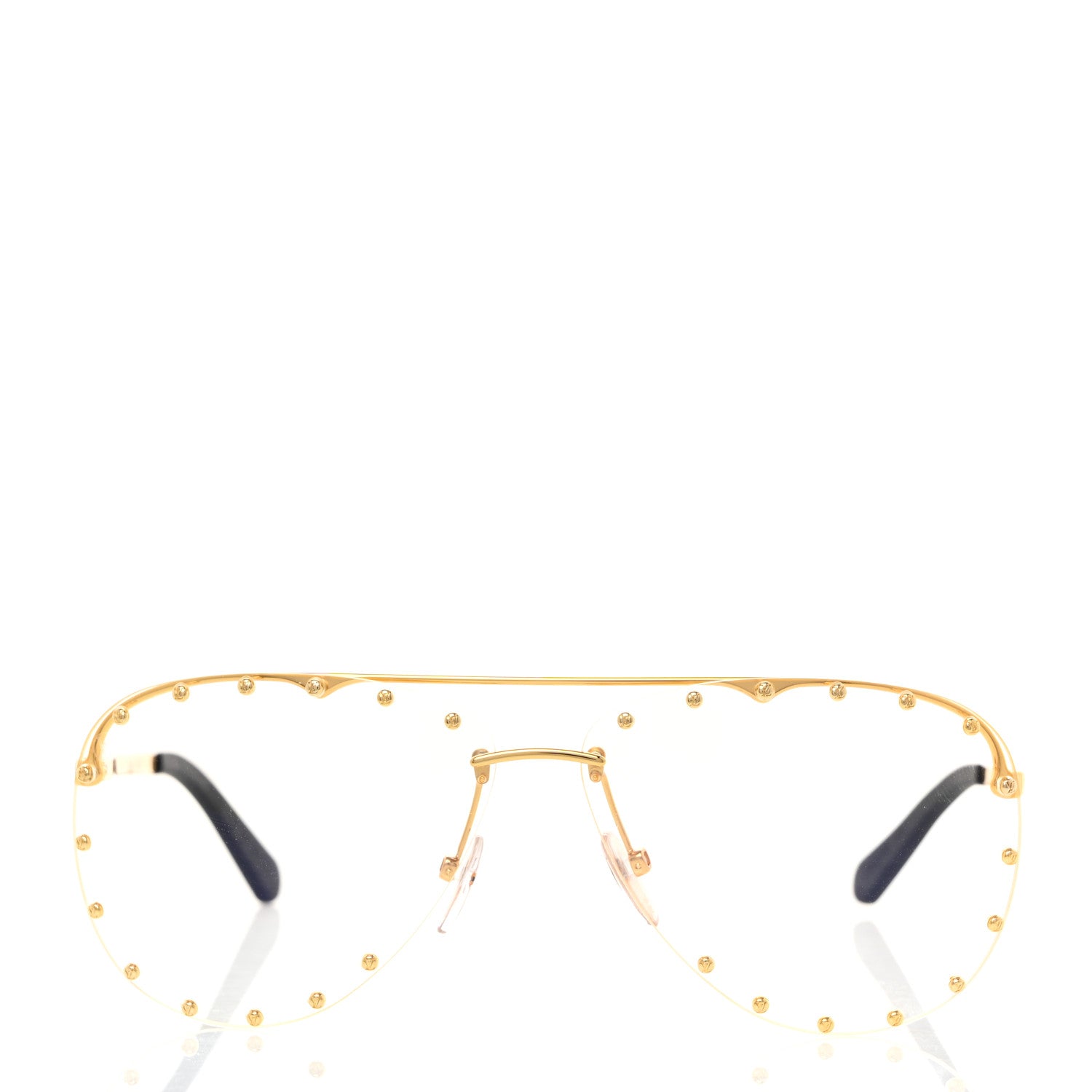 Louis Vuitton Metal The Party Aviator Anti Blue Light Sunglasses Z0997W Gold 6 of 6