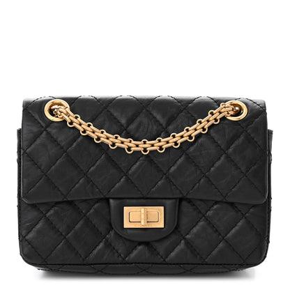 Chanel Aged Calfskin Quilted 2.55 Reissue Mini Flap Black 1 of 11