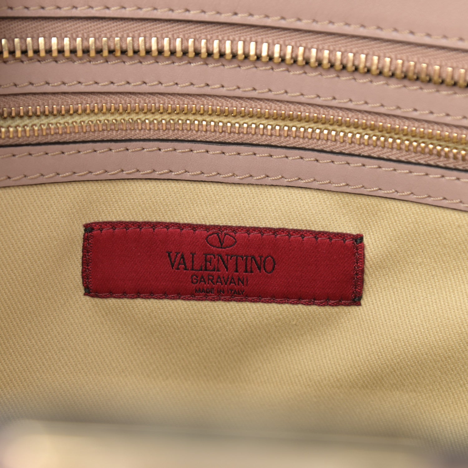 Valentino Garavani Vitello Rockstud Double Handle Tote Poudre 6 of 10