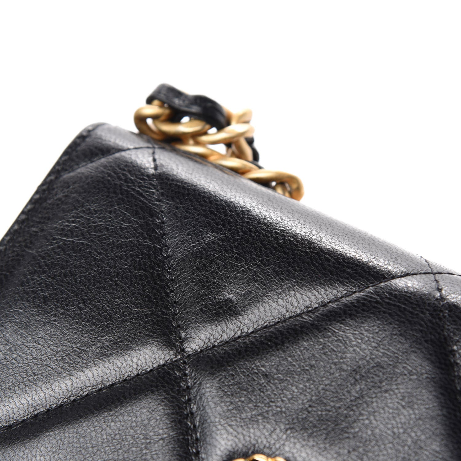 Chanel Goatskin Quilted Chanel 19 Wallet On Chain WOC Black 8 of 14