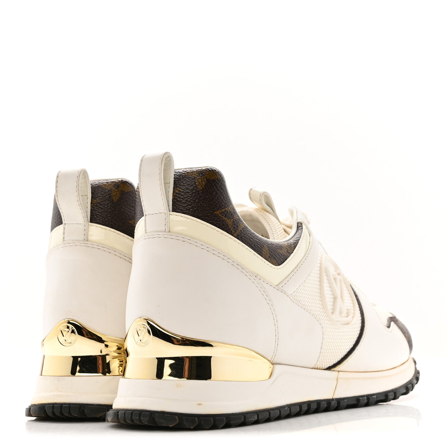 Calfskin Monogram Run Away Sneakers 37 White