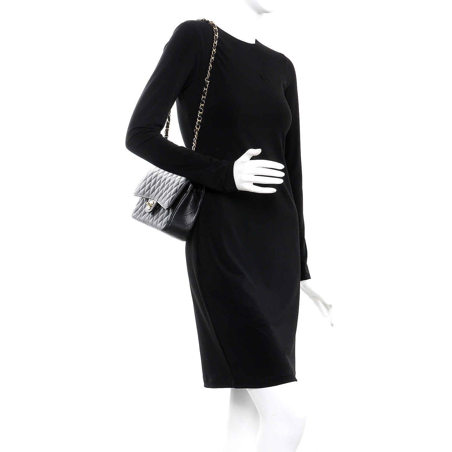 Chanel Caviar Quilted Medium Double Flap Black 2 of 9