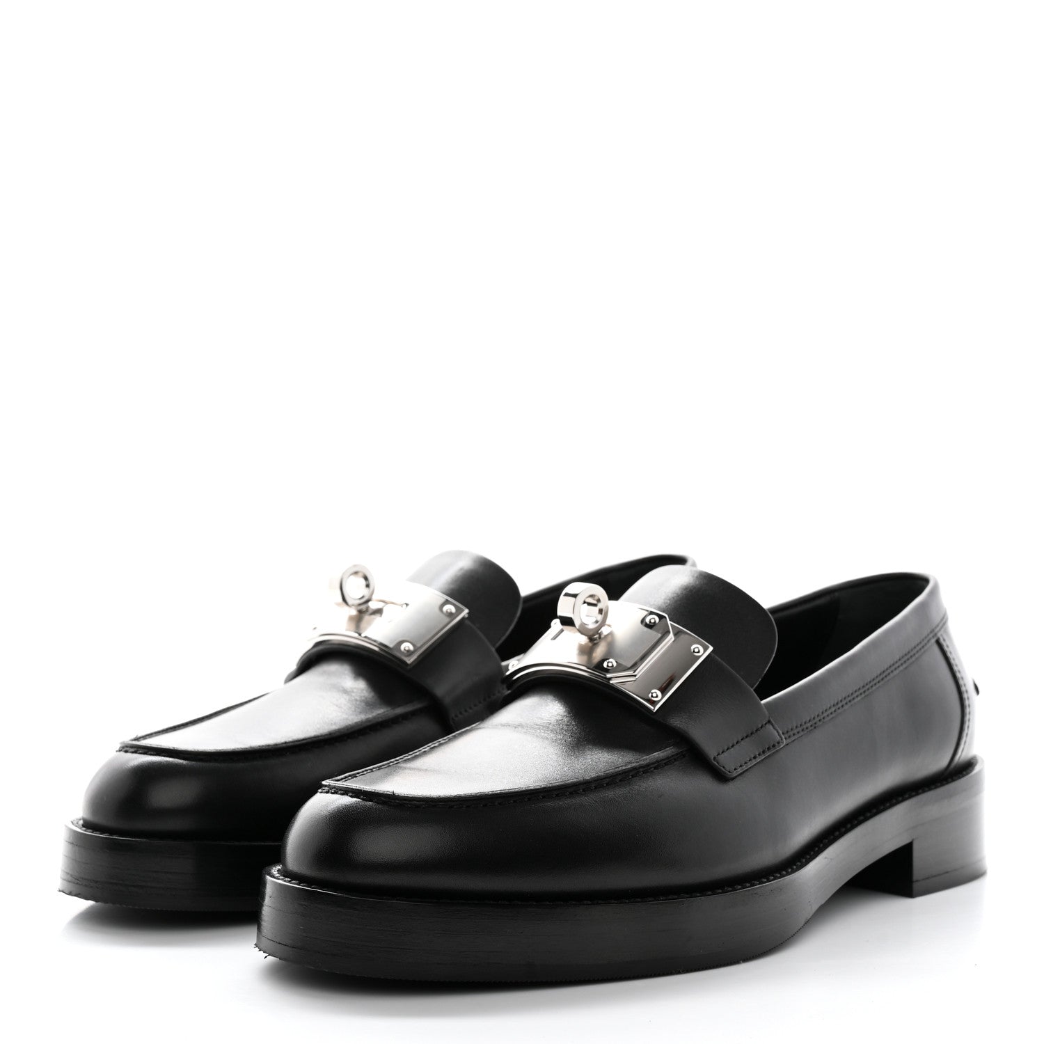 Hermes Calfskin Womens Hot Loafer 40 Black 3 of 10