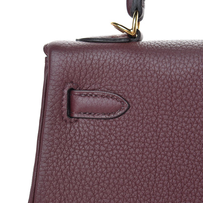 Hermes Togo Kelly Retourne 25 Bordeaux 12 of 40