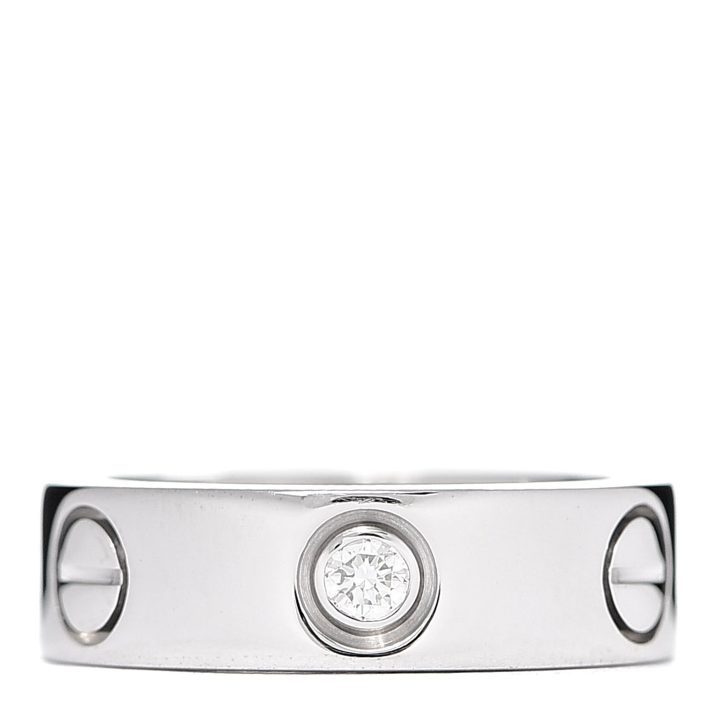 18K White Gold 3 Diamond 5.5mm LOVE Ring 48 4.5