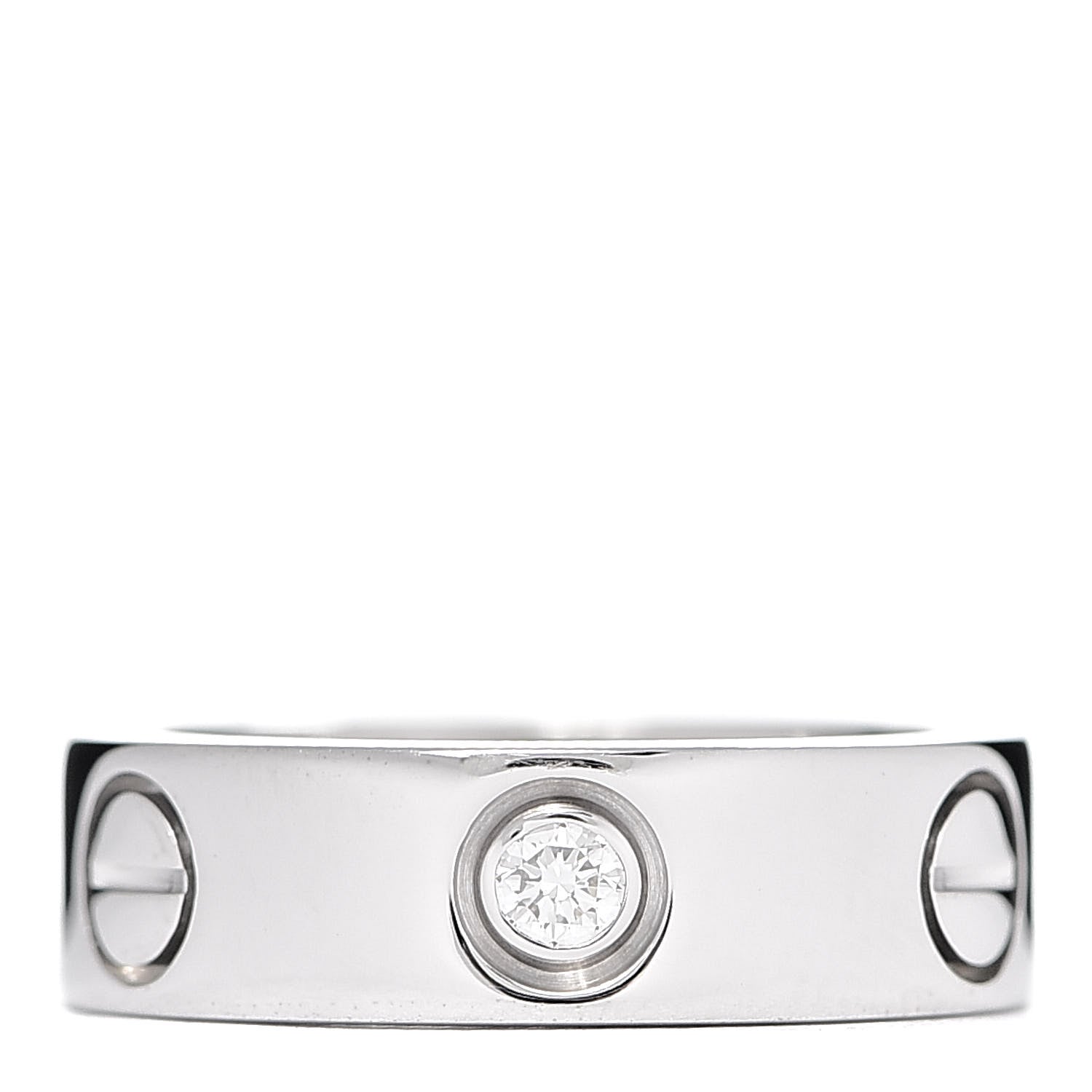 Cartier 18K White Gold 3 Diamond 5.5mm LOVE Ring 48 4.5 1 of 6