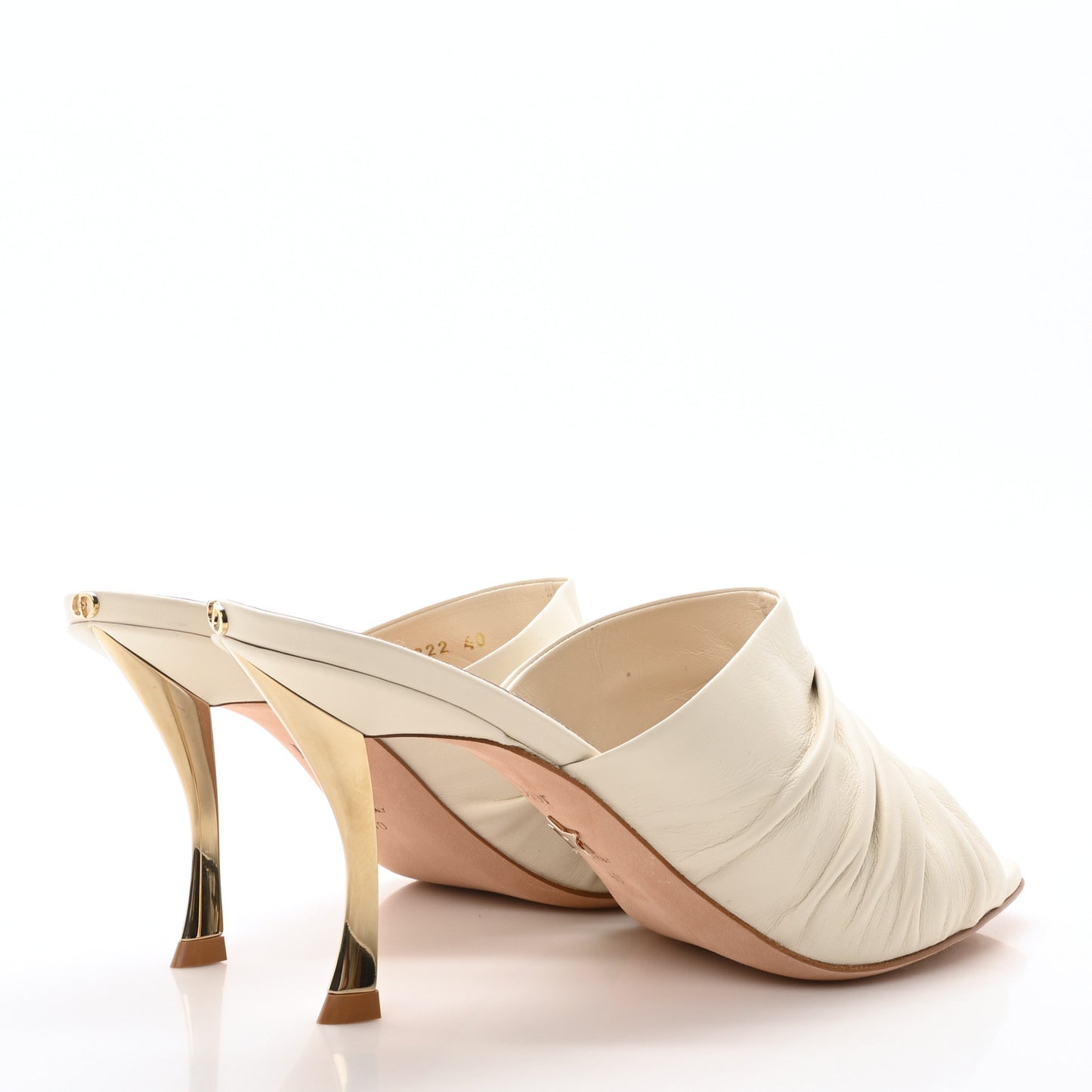 Lambskin D-Fame Mule Sandals 40 Off White