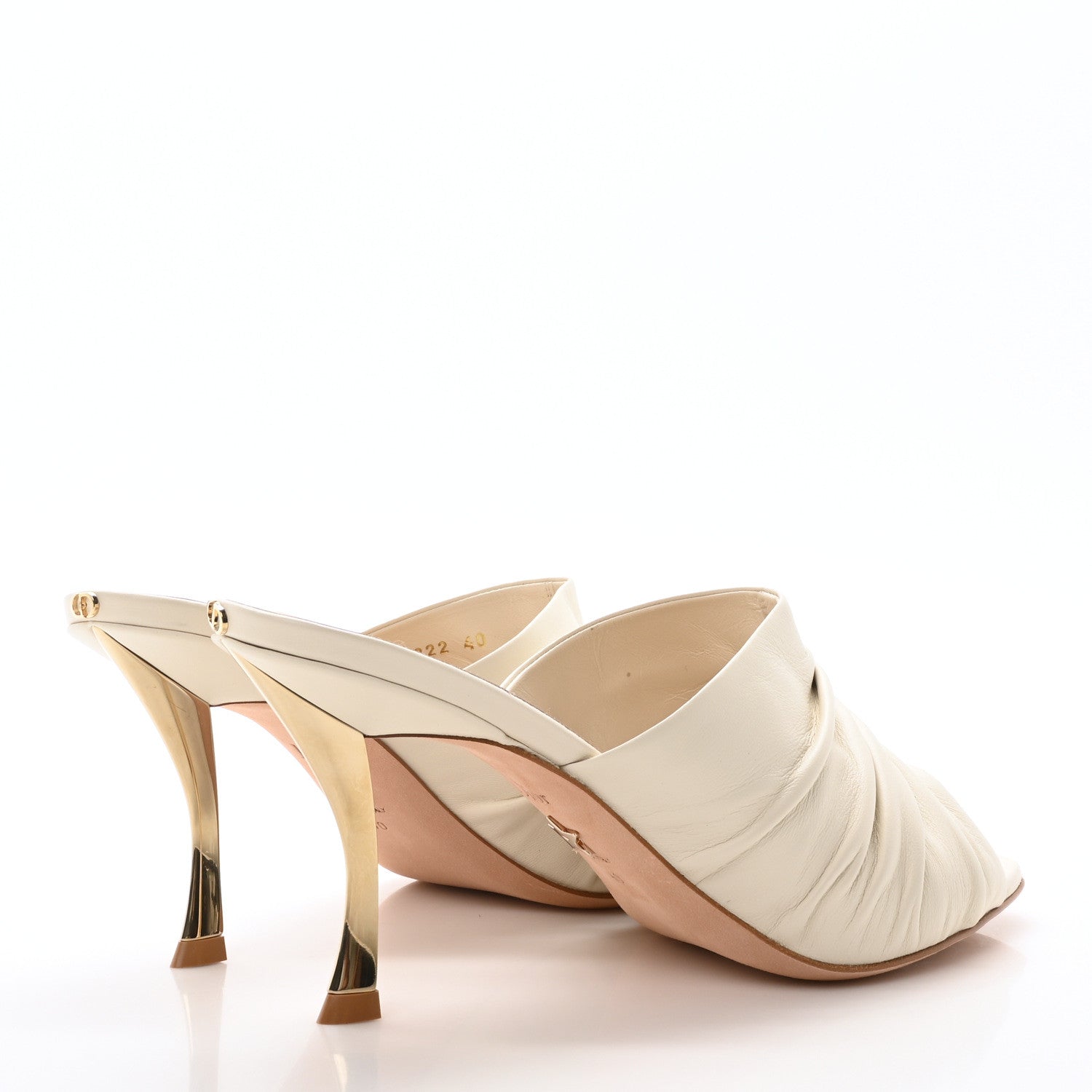 Christian Dior Lambskin D-Fame Mule Sandals 40 Off White 5 of 10