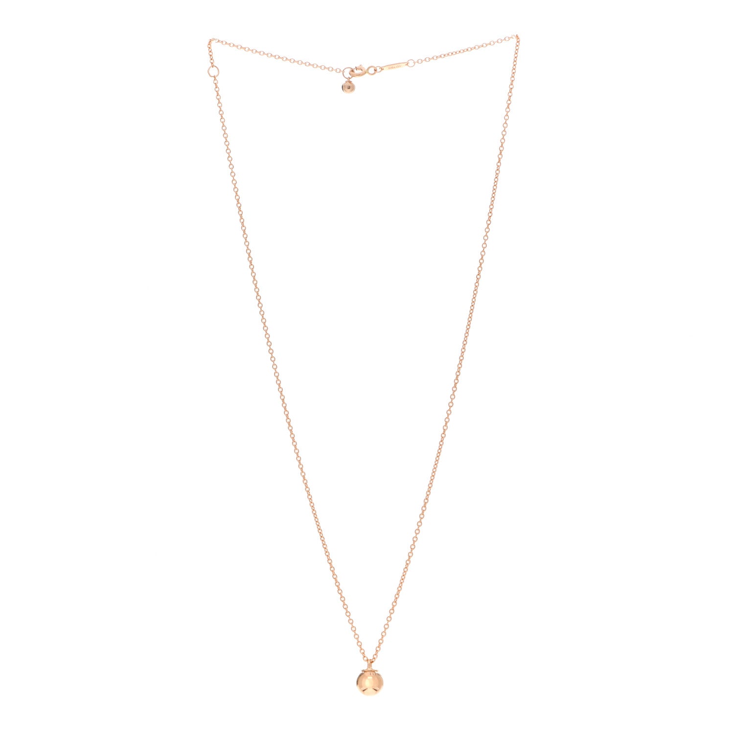 Tiffany 18K Rose Gold 8mm HardWear Ball Pendant Necklace 3 of 6