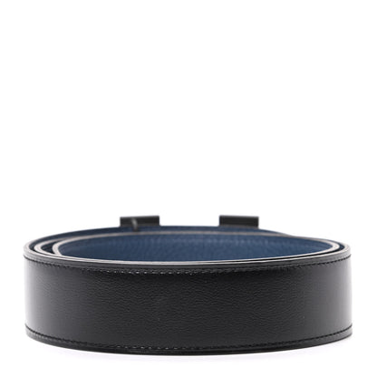 Hermes Box Togo 32mm Matte H Belt 80 Black Bleu De Prusse 2 of 5
