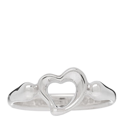 Tiffany Sterling Silver Elsa Peretti Open Heart Ring 53 6.5 1 of 4