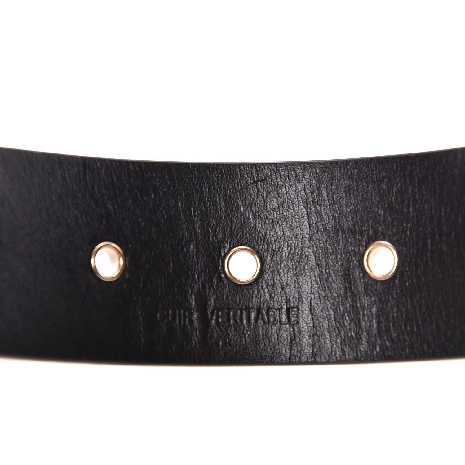 Chanel Calfskin Cross Stitch Grommet Belt 80 32 Black 5 of 7