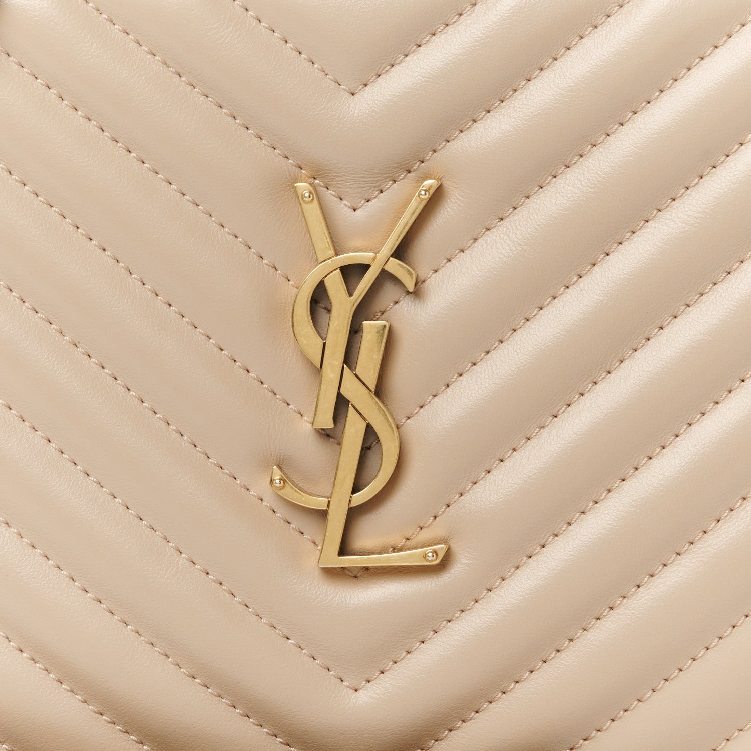 Saint Laurent Calfskin Matelasse Monogram Lou Camera Bag Dark Beige 8 of 10