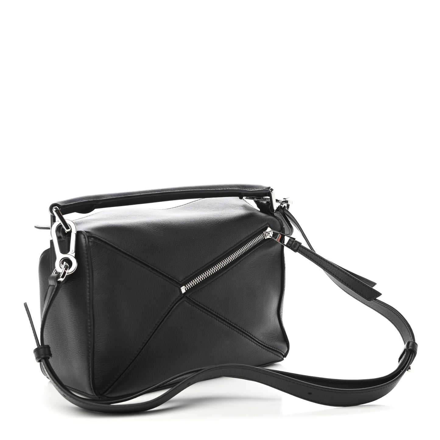 Calfskin Small Puzzle Bag Black