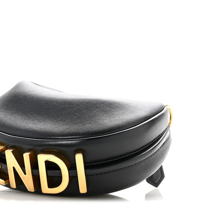 Fendi Vitello Grace Matte Nano Fendigraphy Hobo Charm Black 10 of 11
