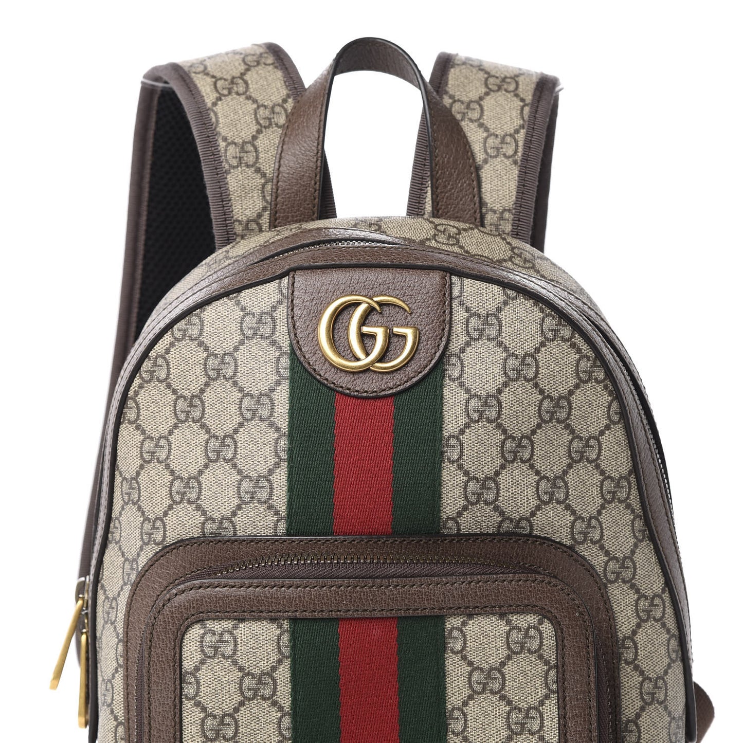 GG Supreme Monogram Calfskin Web Small Ophidia Day Backpack Beige Ebony New Acero